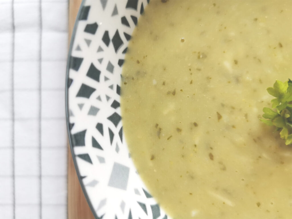 Soupe de poireaux et pois chiches